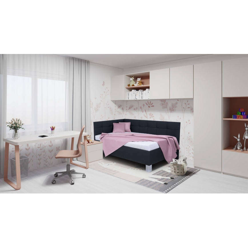 Oblazinjena postelja s prostorom za shranjevanje brez vzmetnice MARIA PETITE 120x200 cm antracit