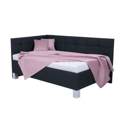 Oblazinjena postelja s prostorom za shranjevanje brez vzmetnice MARIA PETITE 120x200 cm antracit