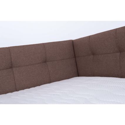 Oblazinjena postelja s prostorom za shranjevanje brez vzmetnice MARIA PETITE 120x200 cm rjava