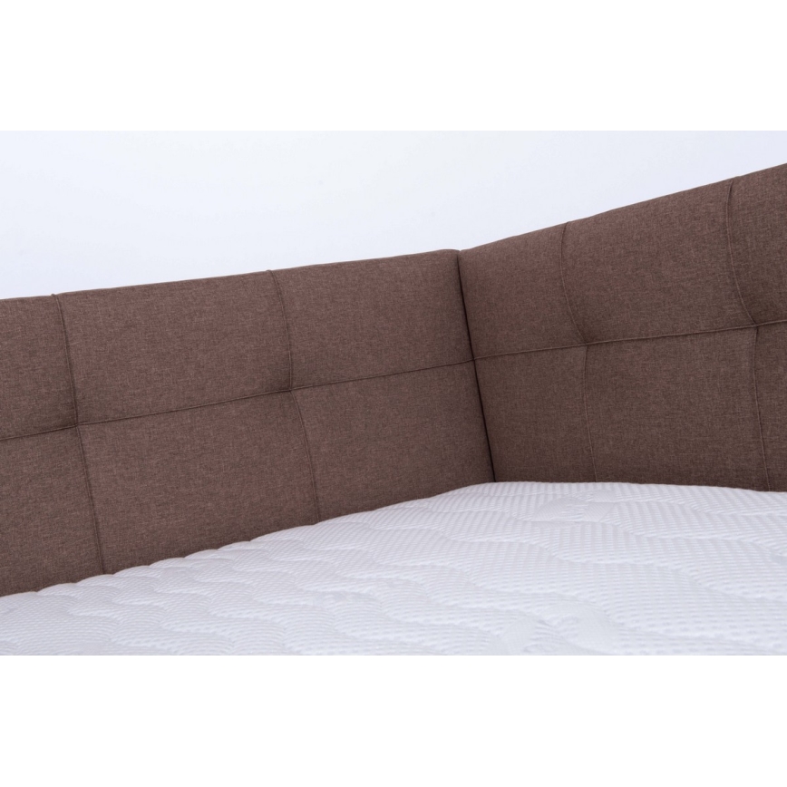 Oblazinjena postelja s prostorom za shranjevanje brez vzmetnice MARIA PETITE 120x200 cm rjava