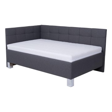 Oblazinjena postelja s prostorom za shranjevanje brez vzmetnice MARIA PETITE 120x200 cm siva