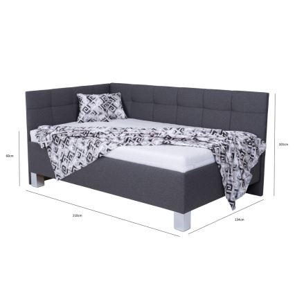Oblazinjena postelja s prostorom za shranjevanje brez vzmetnice MARIA PETITE 120x200 cm siva