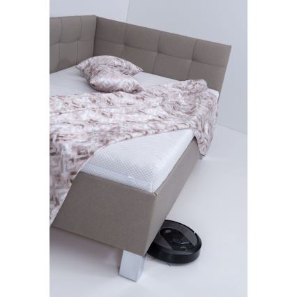 Oblazinjena postelja s prostorom za shranjevanje brez vzmetnice MARIA PETITE 120x200 cm taupe