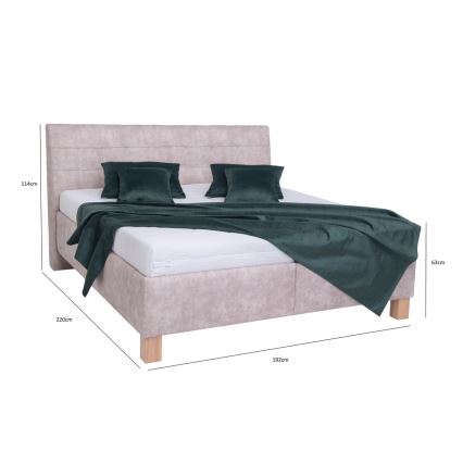 Oblazinjena postelja s prostorom za shranjevanje brez vzmetnice VIOLET 180x200 cm bež