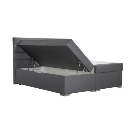 Oblazinjena postelja s prostorom za shranjevanje in vzmetnicami z nadvložkom NEW BOLERO 160x200 cm siva