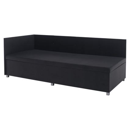 Tapecirana postelja z univerzalnim vzglavjem in prostorom za shranjevanje AMSTERDAM 90x200 cm siva