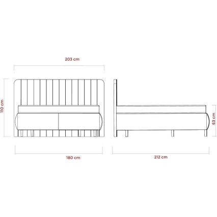 Oblazinjena postelja z vzmetnicami in prostorom za shranjevanje ALEXA 180x200 cm bež
