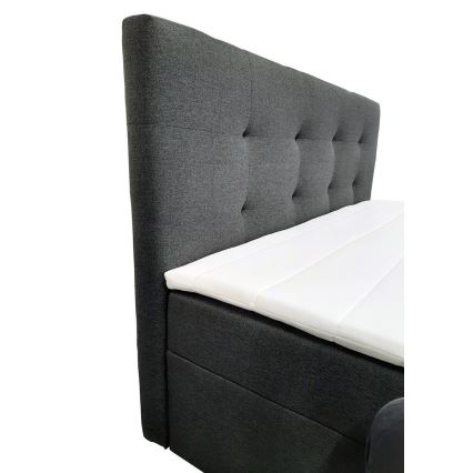 Oblazinjena postelja z vzmetnicami in topper s prostorom za shranjevanje EMBER 160x200 cm antracit