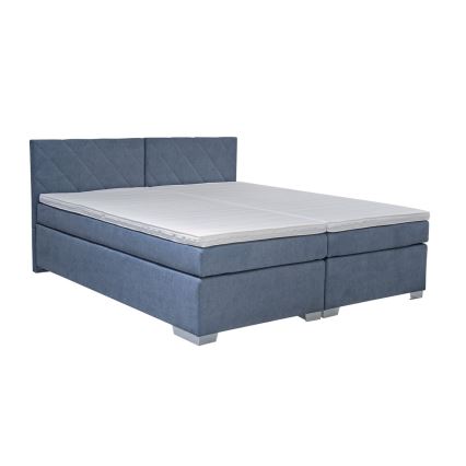 Oblazinjena postelja z vzmetnico IDA 90x200 cm modra