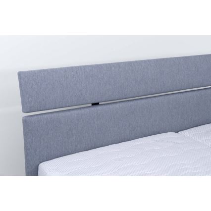 Oblazinjena postelja z vzmetnico in prostorom za shranjevanje ALIS 180x200 cm svetlo siva