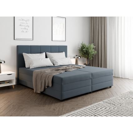 Oblazinjena postelja z vzmetnico in prostorom za shranjevanje ISABEL 180x200 siva
