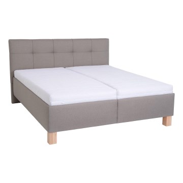 Oblazinjena postelja z vzmetnico in prostorom za shranjevanje MARIA 160x200 cm taupe