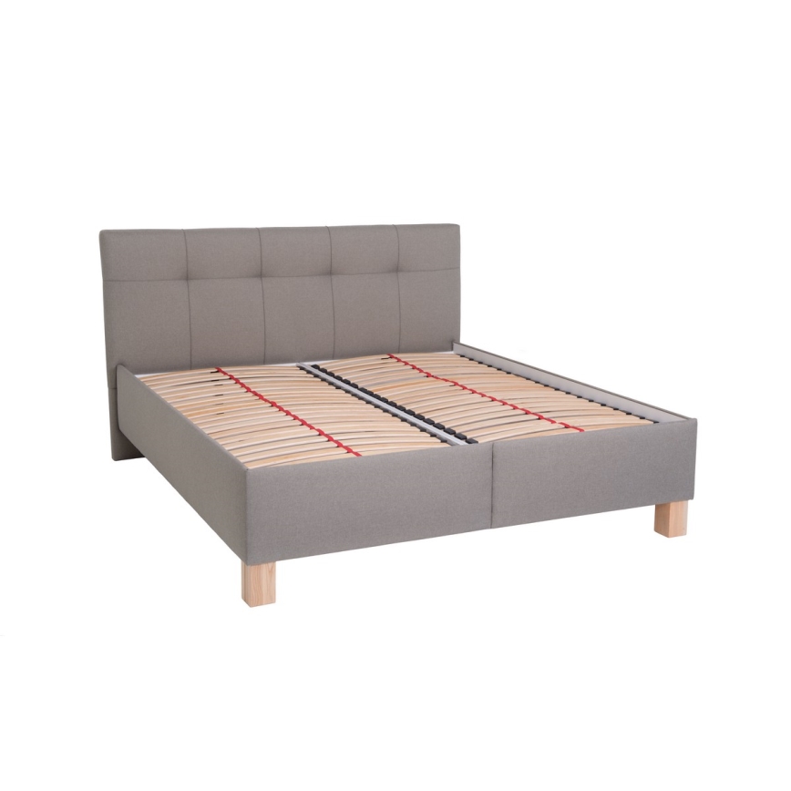Oblazinjena postelja z vzmetnico in prostorom za shranjevanje MARIA 160x200 cm taupe