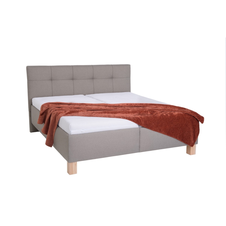Oblazinjena postelja z vzmetnico in prostorom za shranjevanje MARIA 160x200 cm taupe