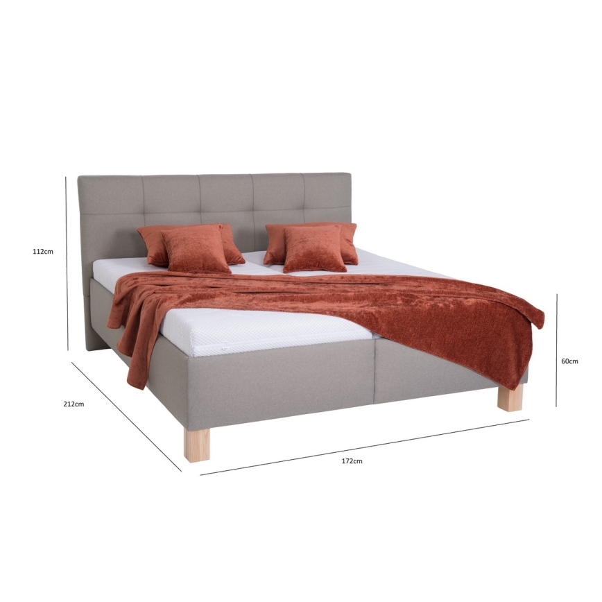 Oblazinjena postelja z vzmetnico in prostorom za shranjevanje MARIA 160x200 cm taupe