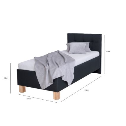 Oblazinjena postelja z vzmetnico in prostorom za shranjevanje MARIA ONE 90x200 cm antracit