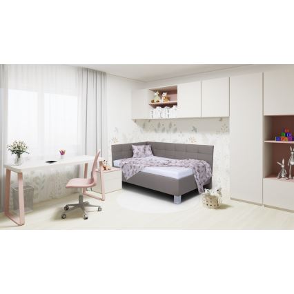 Oblazinjena postelja z vzmetnico in prostorom za shranjevanje MARIA PETITE 120x200 cm taupe