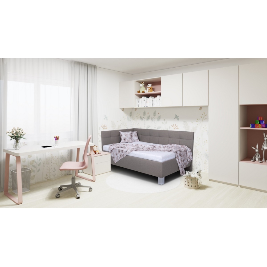 Oblazinjena postelja z vzmetnico in prostorom za shranjevanje MARIA PETITE 120x200 cm taupe