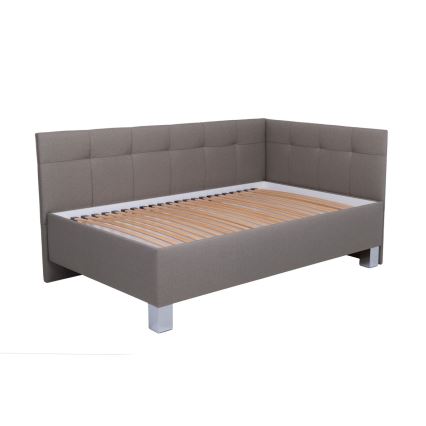 Oblazinjena postelja z vzmetnico in prostorom za shranjevanje MARIA PETITE 120x200 cm taupe