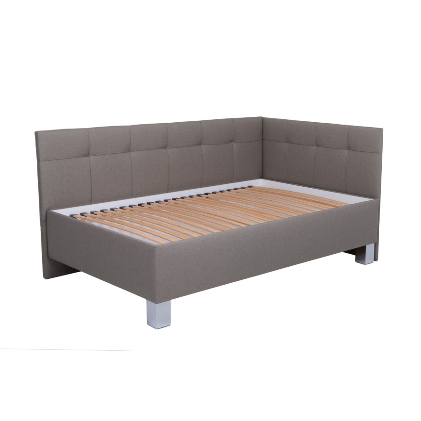 Oblazinjena postelja z vzmetnico in prostorom za shranjevanje MARIA PETITE 120x200 cm taupe
