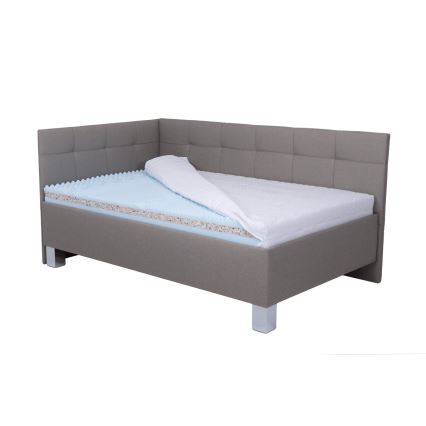 Oblazinjena postelja z vzmetnico in prostorom za shranjevanje MARIA PETITE 120x200 cm taupe
