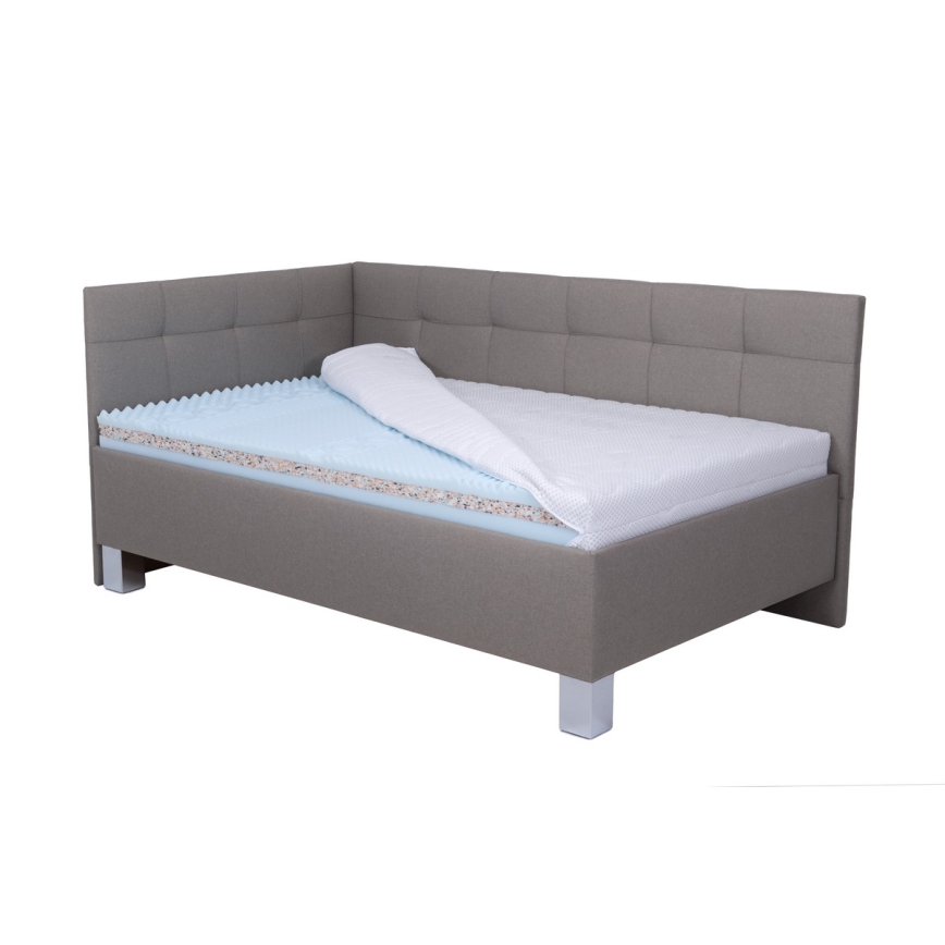 Oblazinjena postelja z vzmetnico in prostorom za shranjevanje MARIA PETITE 120x200 cm taupe