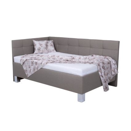 Oblazinjena postelja z vzmetnico in prostorom za shranjevanje MARIA PETITE 120x200 cm taupe