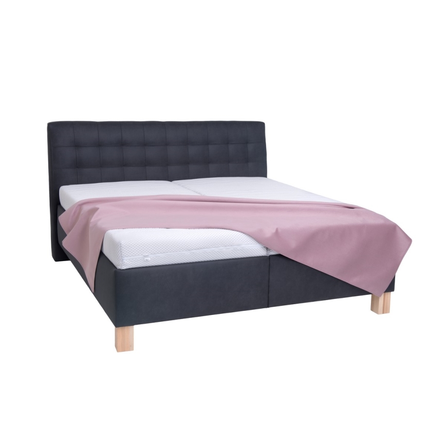 Oblazinjena postelja z vzmetnico in prostorom za shranjevanje VIOLET 180x200 cm antracit