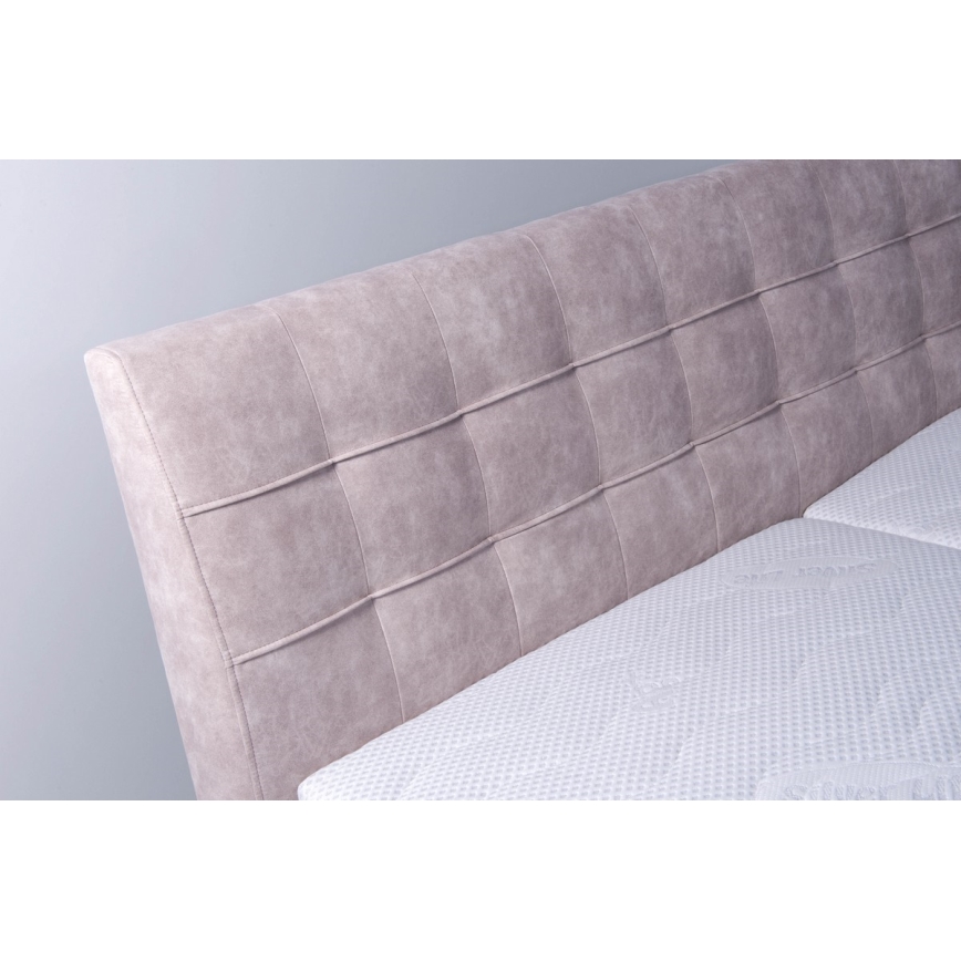Oblazinjena postelja z vzmetnico in prostorom za shranjevanje VIOLET 180x200 cm bež