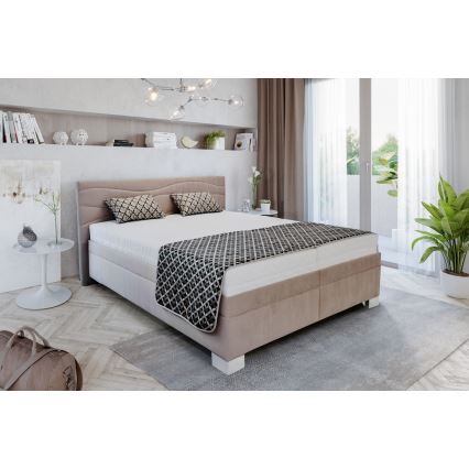 Oblazinjena postelja z vzmetnico WINDSOR 180x200 cm bež