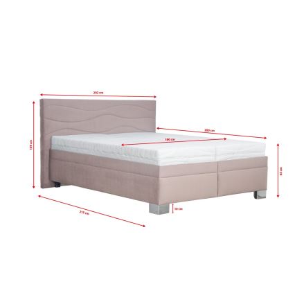 Oblazinjena postelja z vzmetnico WINDSOR 180x200 cm bež