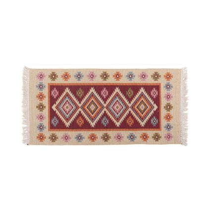 Obojestranska orientalska preproga KILIM 80 x 150 cm, rdeča/bež