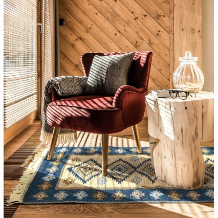 Obojestranska orientalska preproga KILIM 80x150 cm modra/bež
