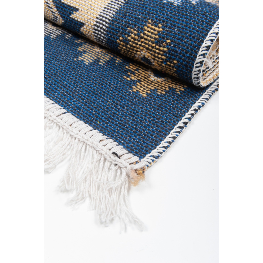 Obojestranska orientalska preproga KILIM 80x150 cm modra/bež