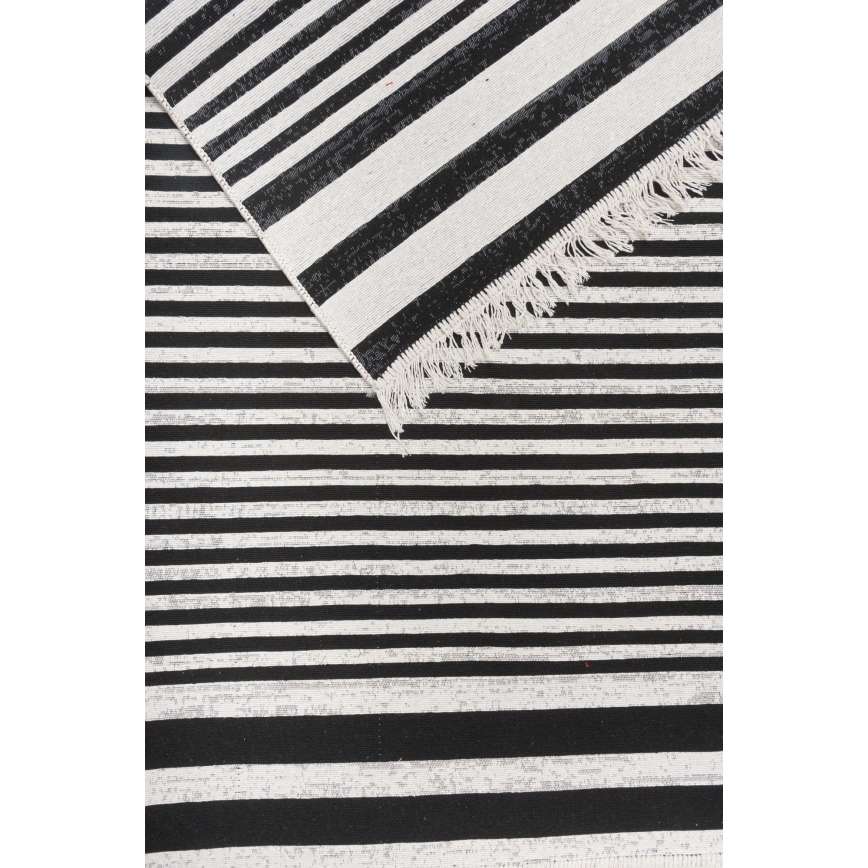 Obojestranska preproga KILIM GOLD 60x120 cm črna/bela
