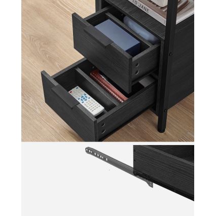 Odlagalna mizica ROD z vgrajenimi vtičnicami in USB-vhodi, črna