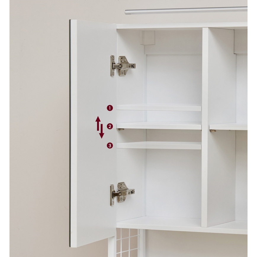 Ogledalna kopalniška omarica SKY bela