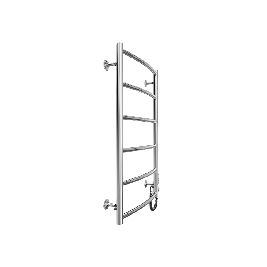 Ogrevani nosilec za brisače z lestvijo CLASSIC 100W/230V 81x53cm nerjaveče jeklo/sijajni krom desno