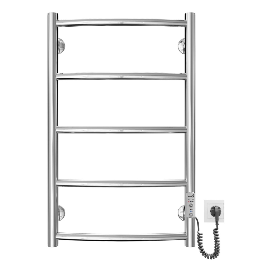 Ogrevani nosilec za brisače z lestvijo CLASSIC 60W/230V 66x43 cm nerjaveče jeklo/sijajni krom desno