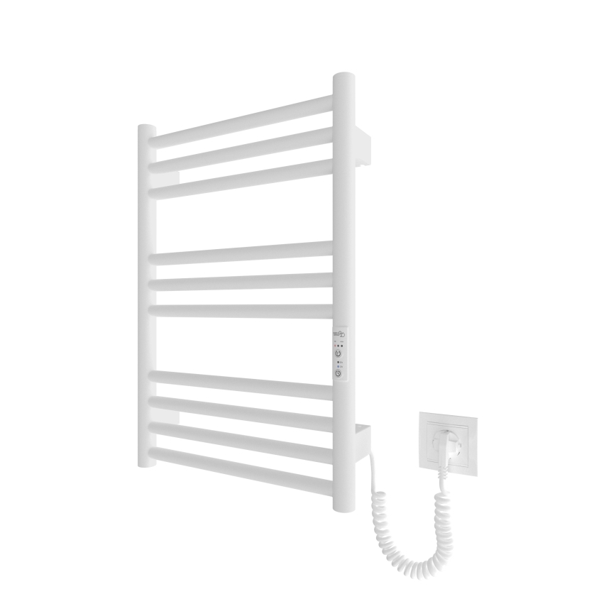 Ogrevani nosilec za brisače z lestvijo HF GREENWICH 100W/230V 57x43 cm bela okrogla