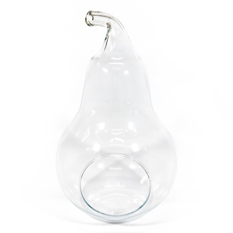 Okrasna steklena vaza Pear prozorna