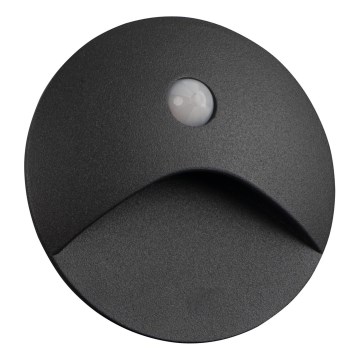 Okrogla LED svetilka za stopnice EXIN s senzorjem gibanja in mraka LED/2,5W/230V 4000K IP65 antracit