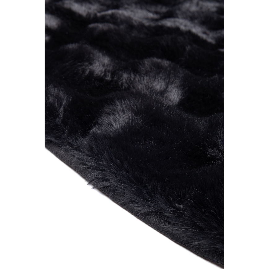 Okrogla preproga RABBIT BUBBLE, 160 cm, črna
