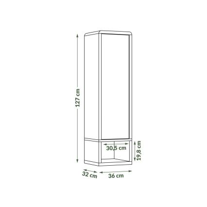 Omara z odprto polico FRED antracit/dub artisan