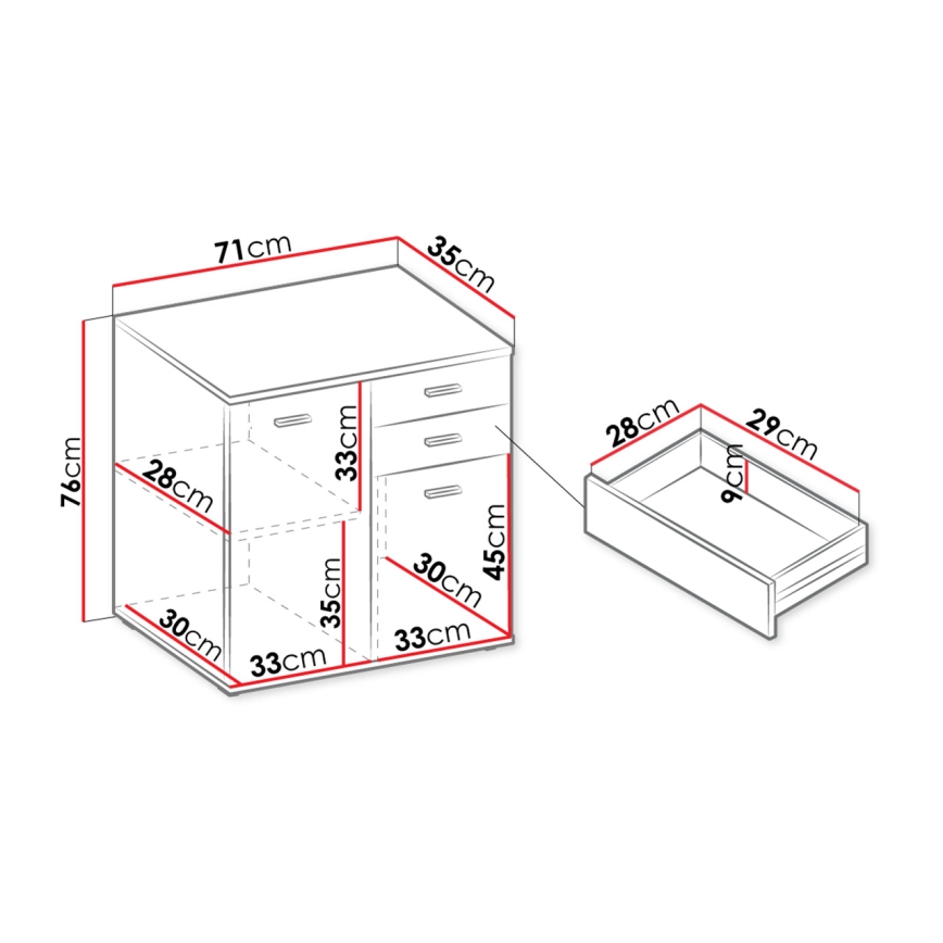 Omara MIKE 76x71 cm bela