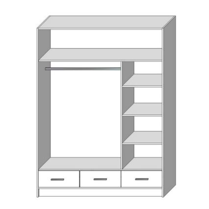 Omara za oblačila s ogledalom SANNA 150x215 cm, hrast sonoma