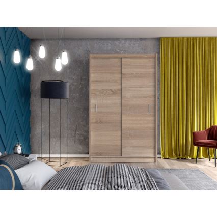 Omara z drsnimi vrati SAPHIRA 150x215 cm, hrast sonoma