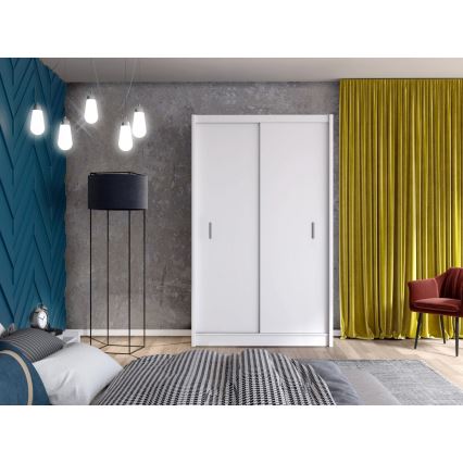 Omara s drsnimi vrati SAPHIRA 150x215 cm bela