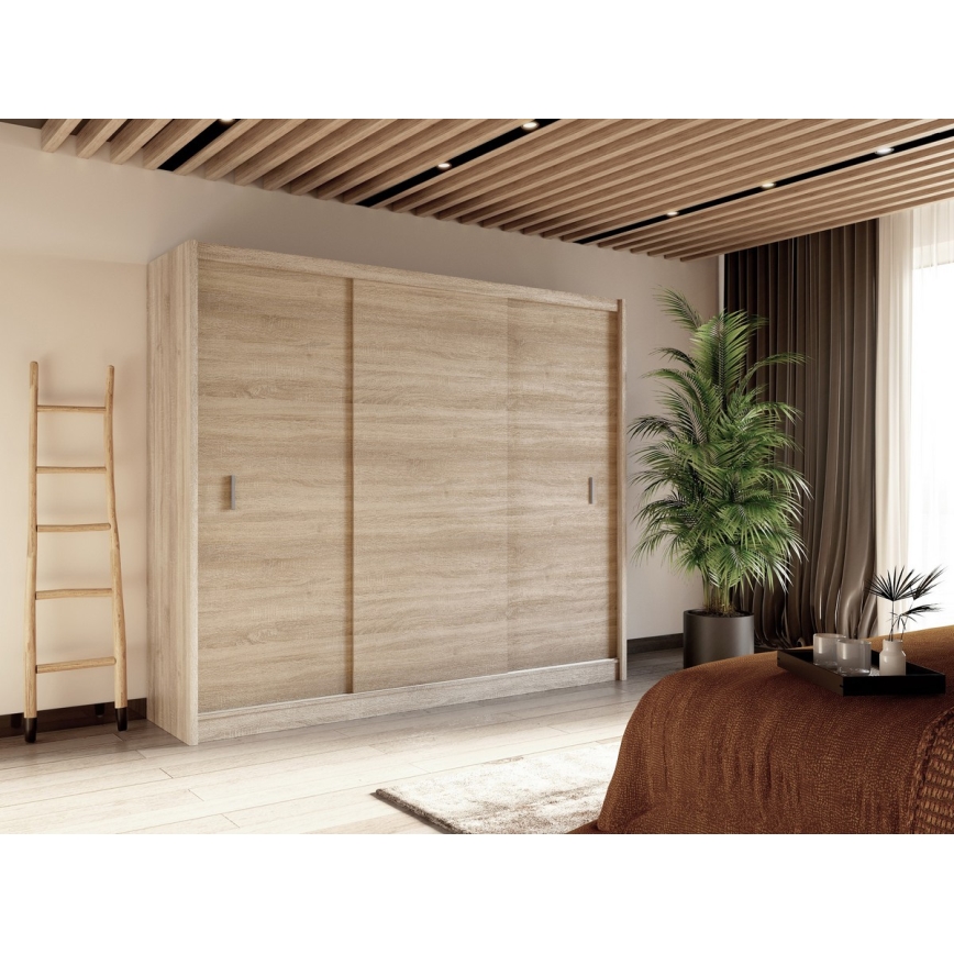 Omara z drsnimi vrati SAPHIRA 250x215 cm, hrast sonoma