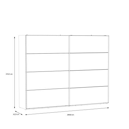 Omara z ogledalom OREN 270x210 cm artisan hrast